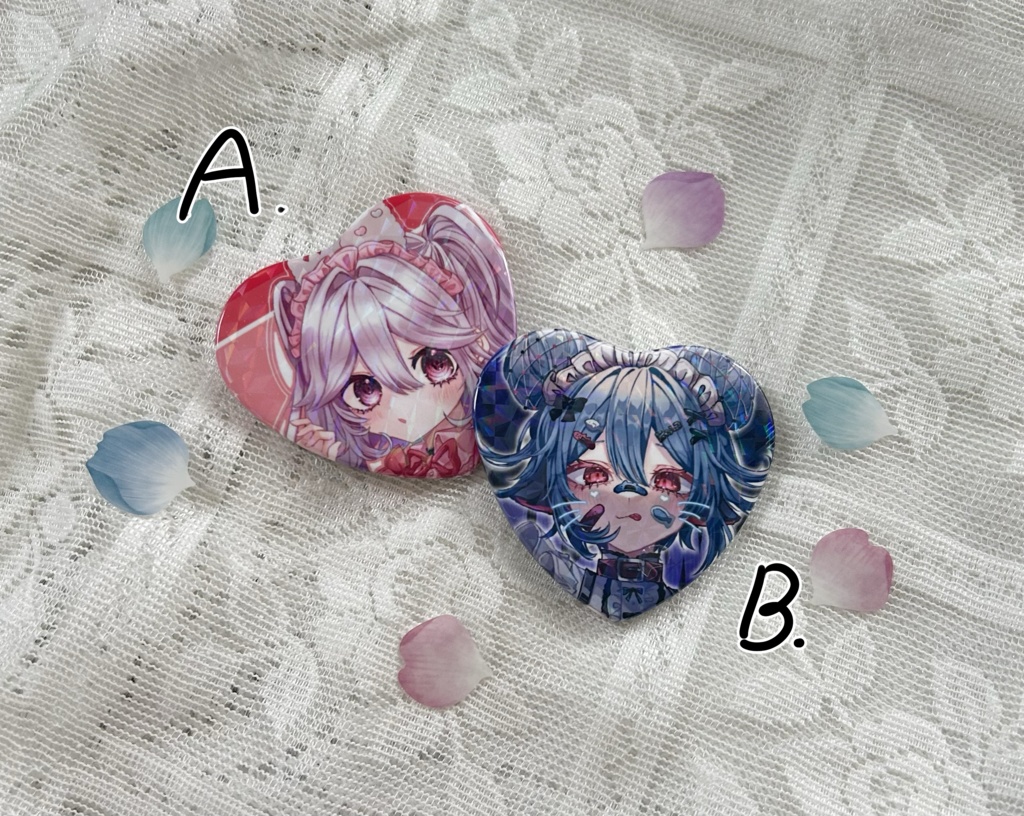 ハート缶バッジ