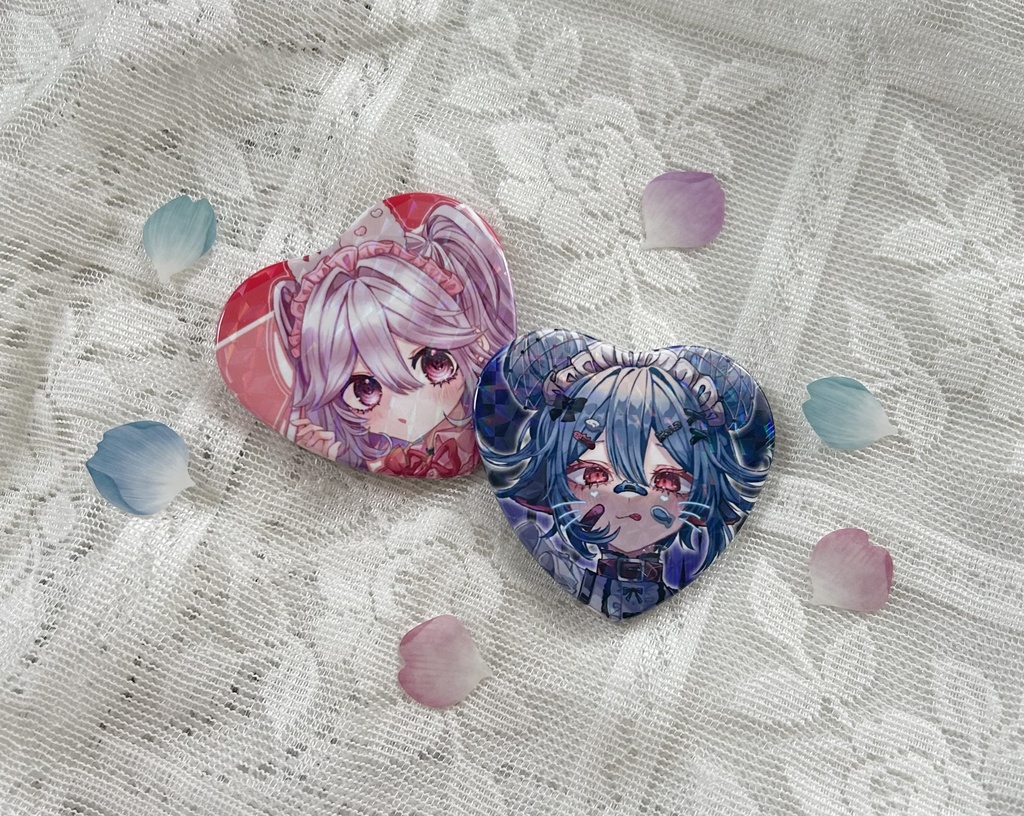 ハート缶バッジ