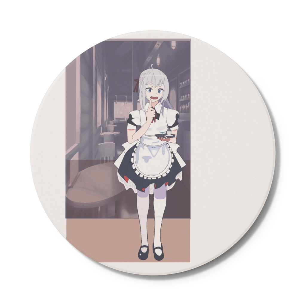 ドジっ子メイドさん｜コースター - 円形