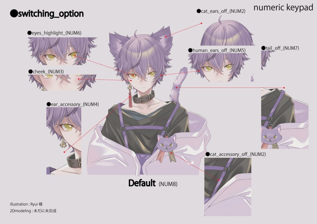 【Live2d汎用モデル】チシャ猫くん