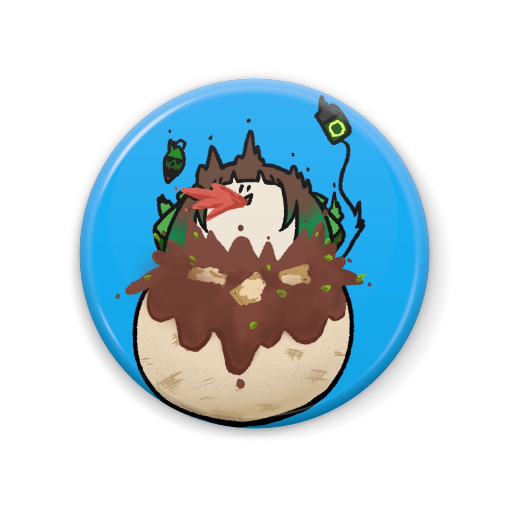 ぺにょ入りたこ焼き缶バッジ No.2