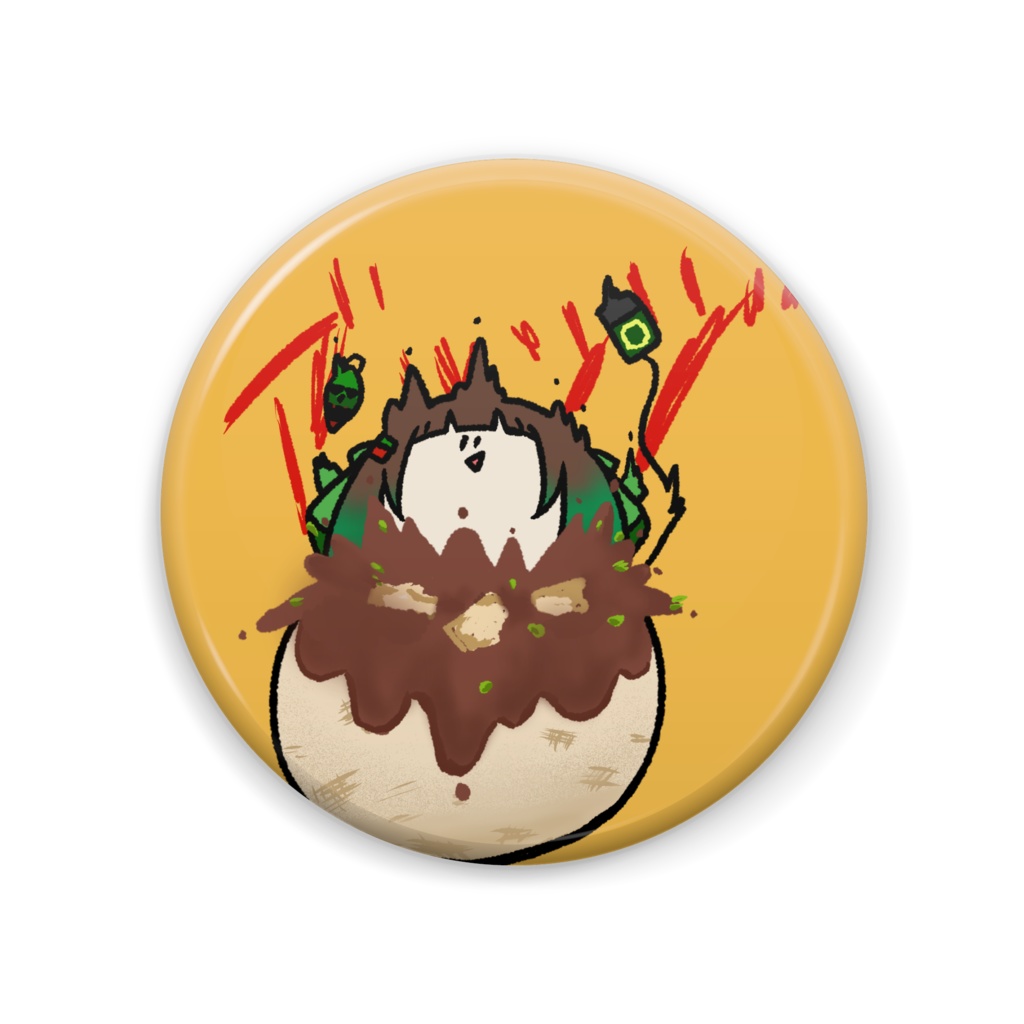 ぺにょ入りたこ焼き缶バッジ No.3