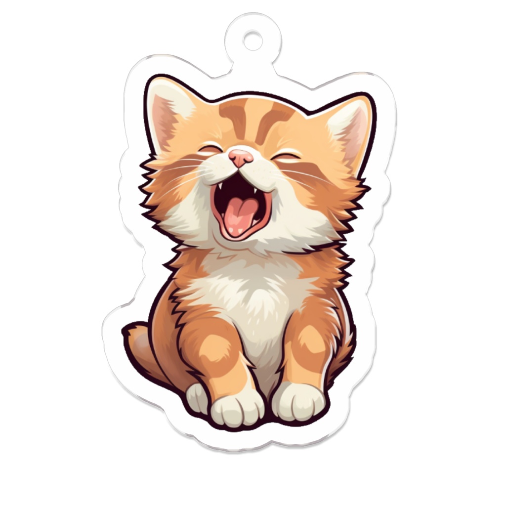 あくびをする猫 アクリルキーホルダー