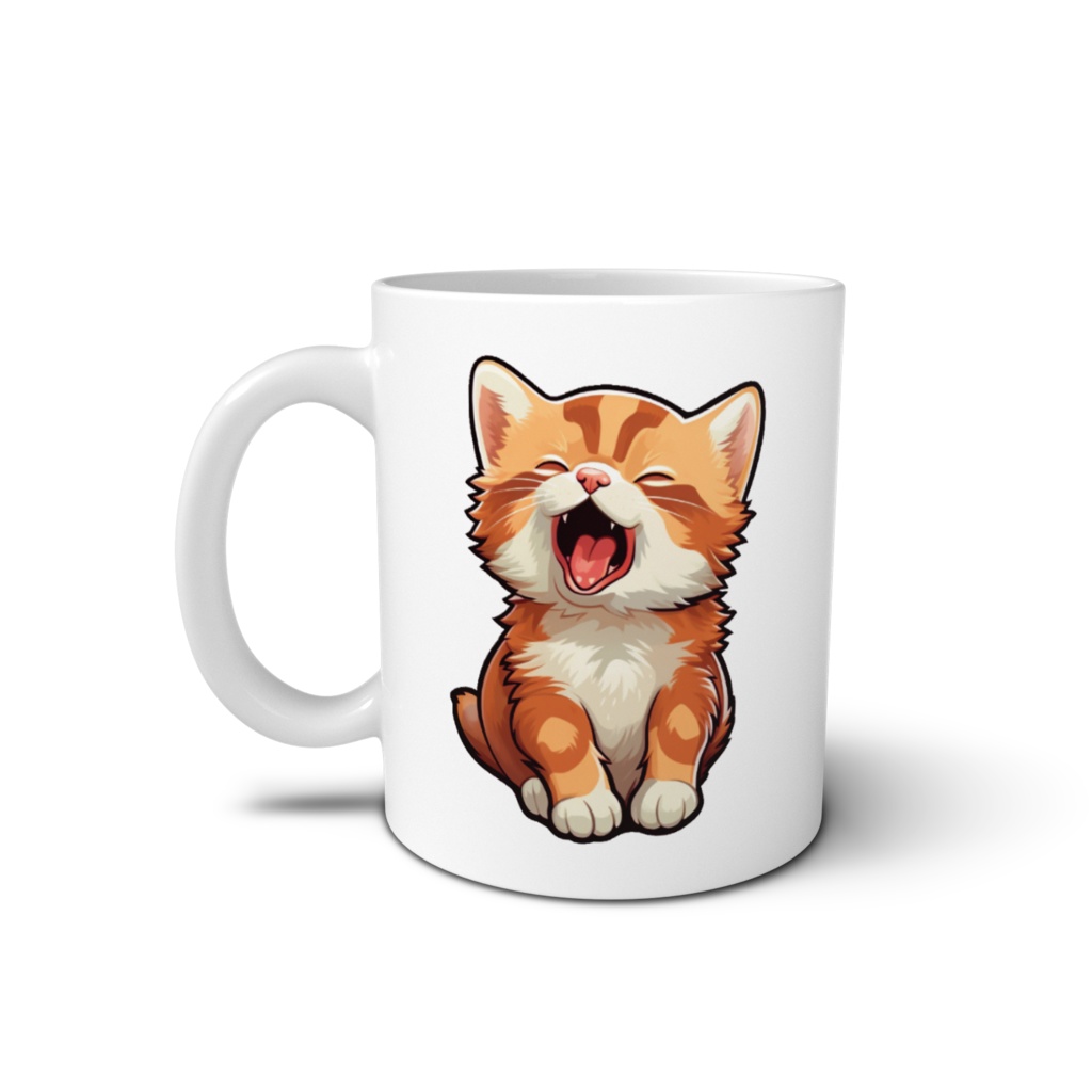 あくびをする猫 マグカップ