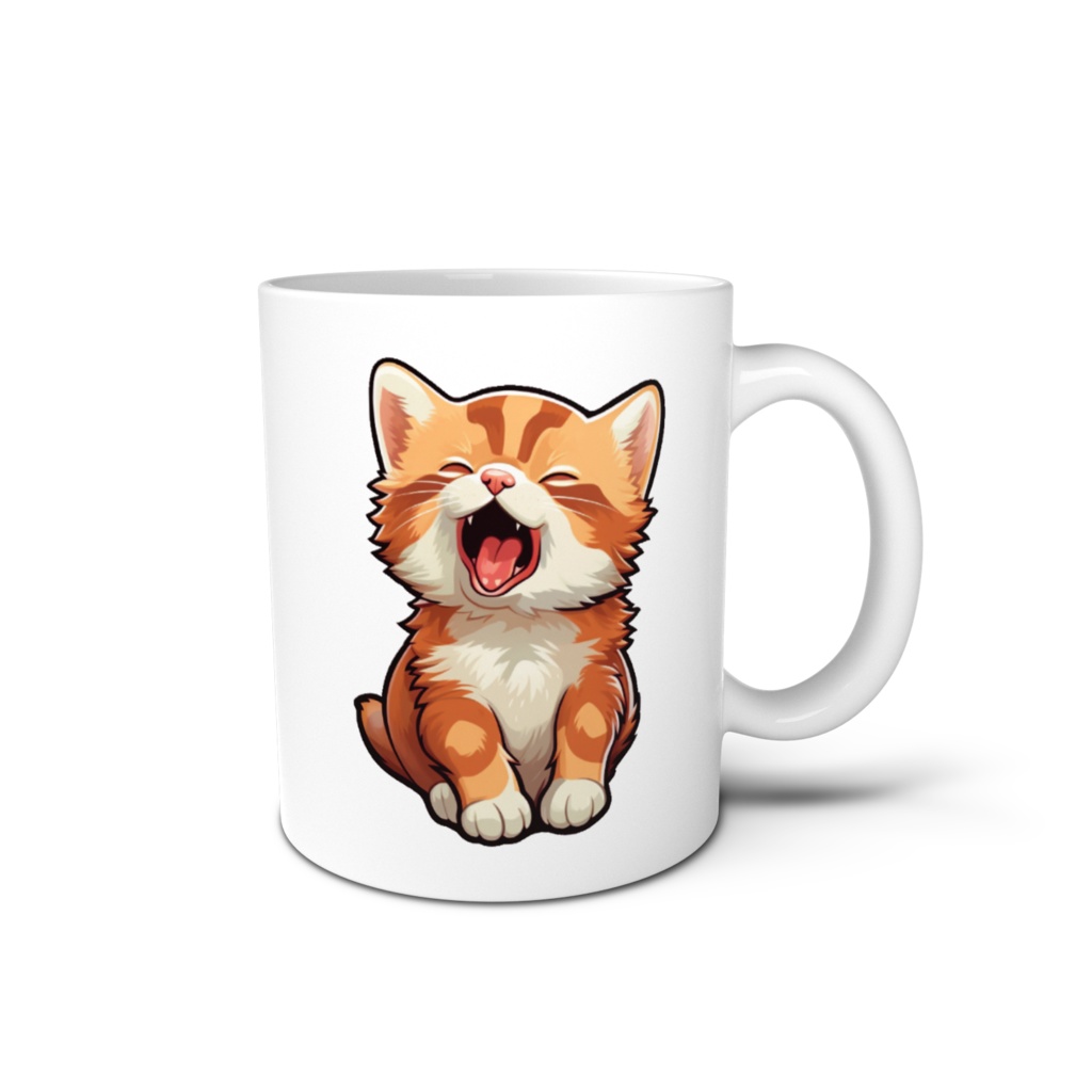 あくびをする猫 マグカップ
