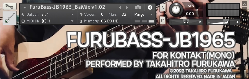 FuruBass-JB1965 ベース音源-指弾き for KONTAKT