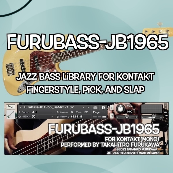 [Bass Library]FuruBass-JB1965 - Fingerstyle, Picked, & Slap Techniques for KONTAKT
