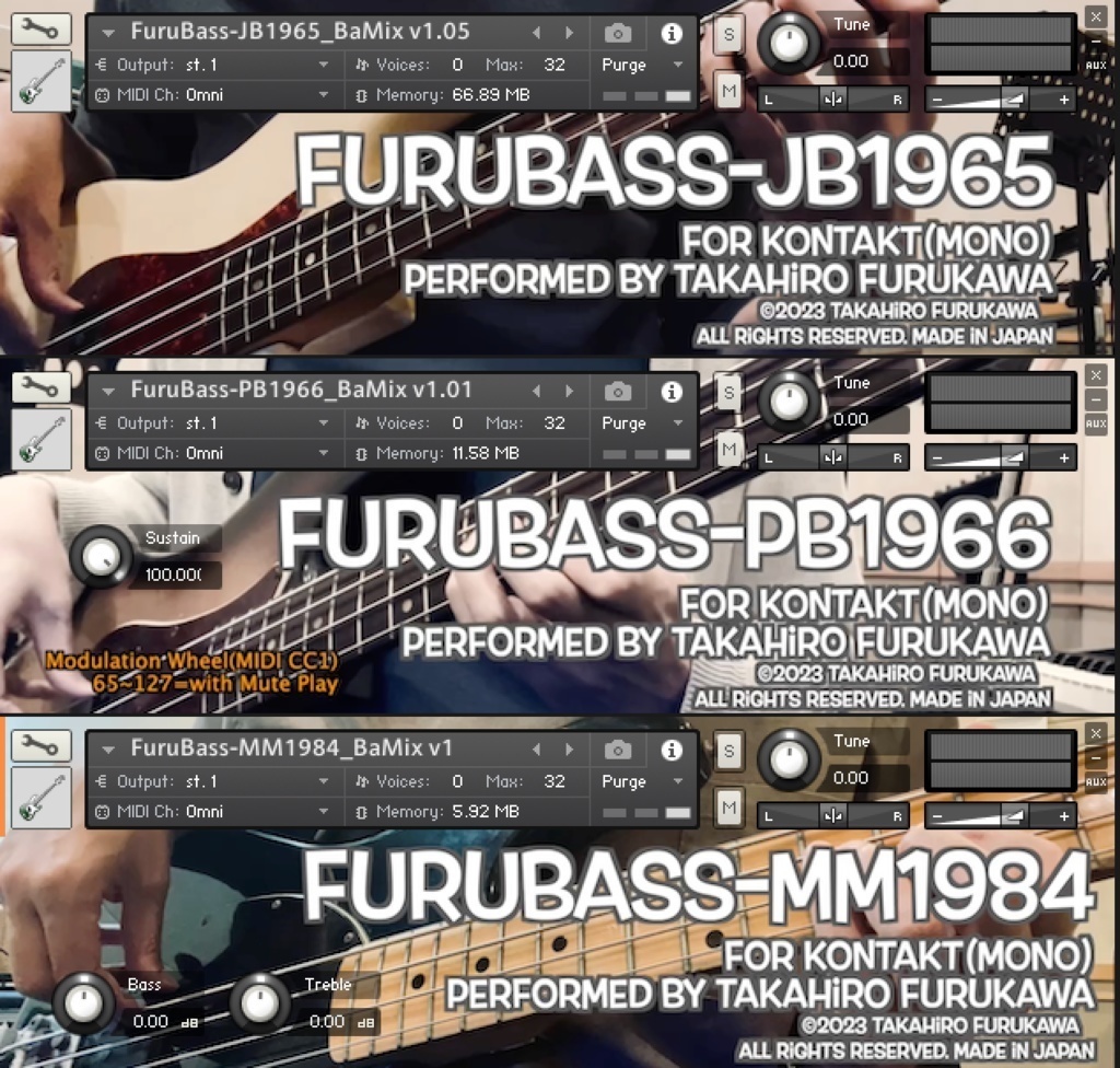 [Bass Library]"FuruBass" Bass Instrument Bundle Set