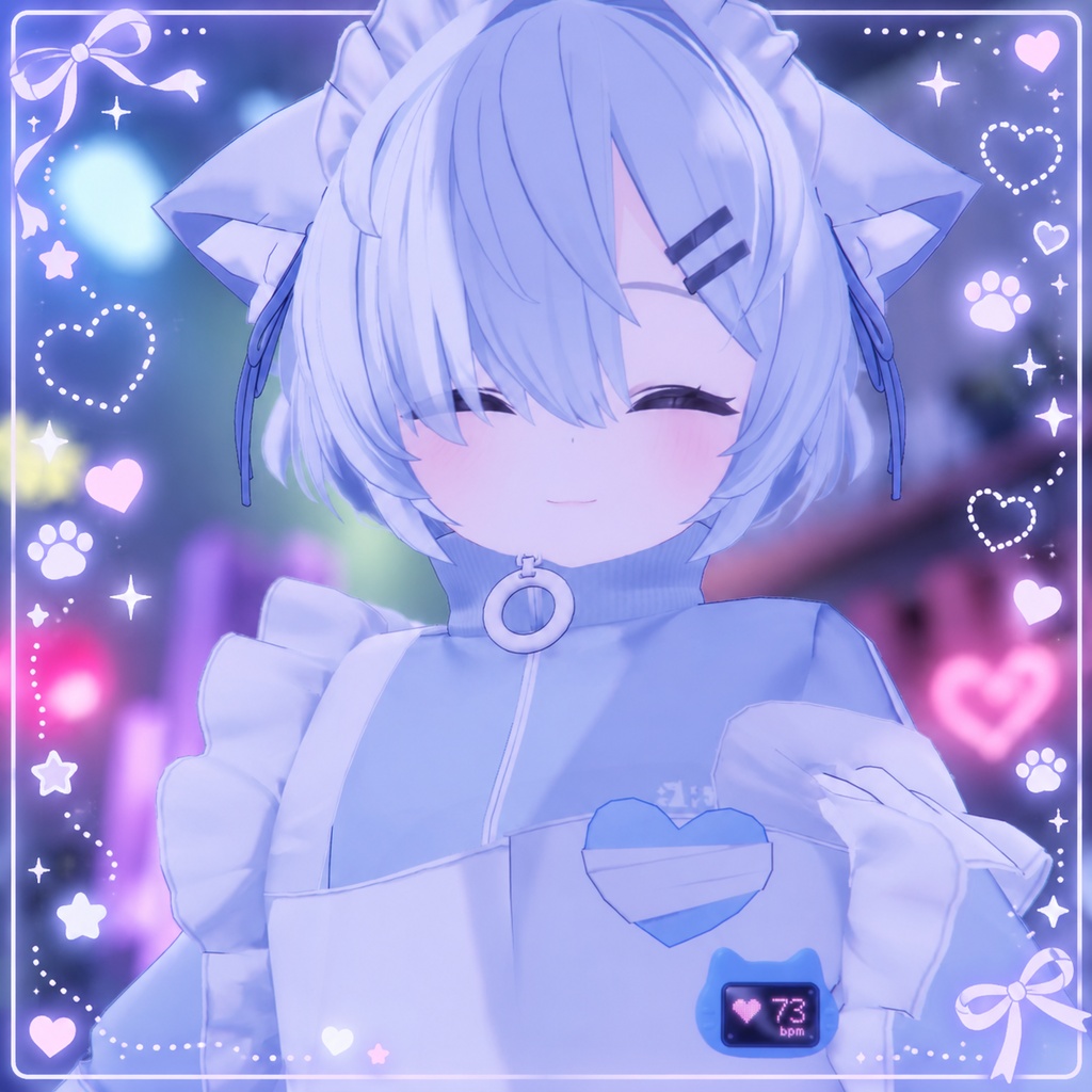 PawPulse|リアルタイム心拍数+心音ねこバッヂ【VRChat / OSC対応】