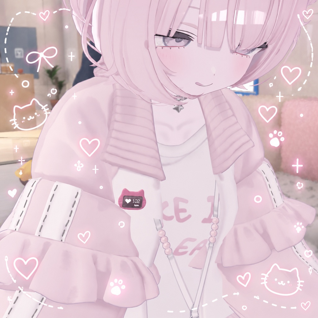 PawPulse|リアルタイム心拍数+心音ねこバッヂ【VRChat / OSC対応】