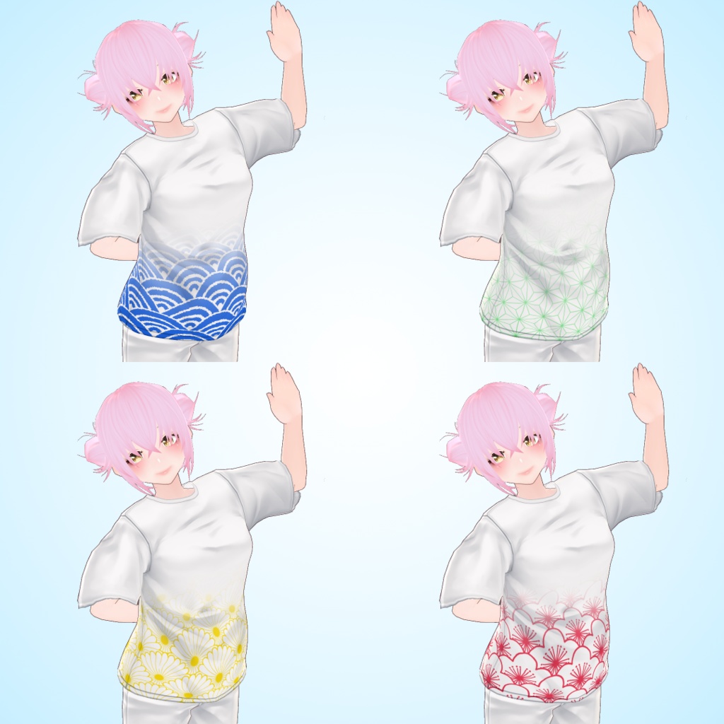 【無料】VRoid和柄Tシャツ詰め合わせ