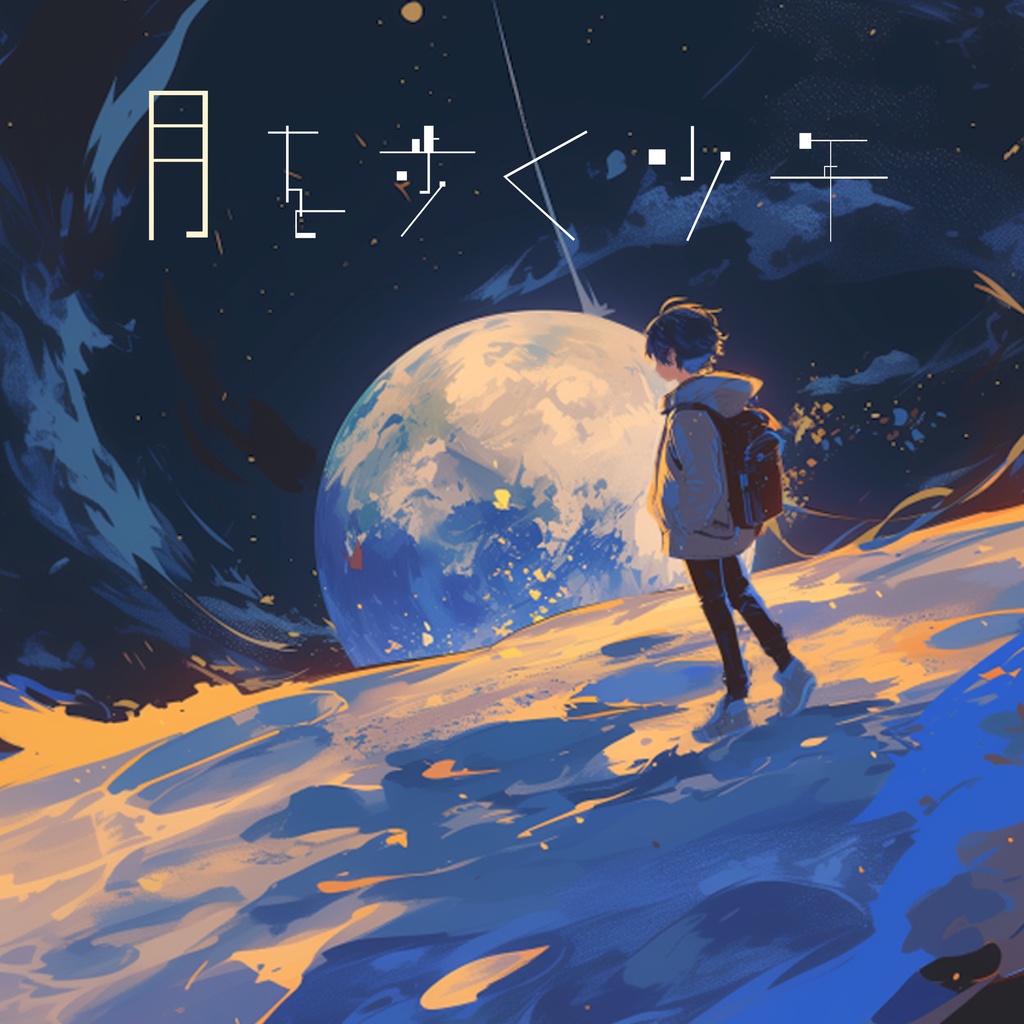 無料フリーBGM「月を歩く少年」~ギターロック,疾走感,エモい,浮遊感~