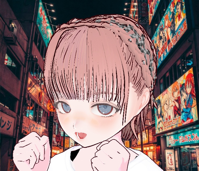 【Vroid全身】「地雷ヘアメイク」で視線を独占!リボン編み込んでるあれ!公開記念値下げ中