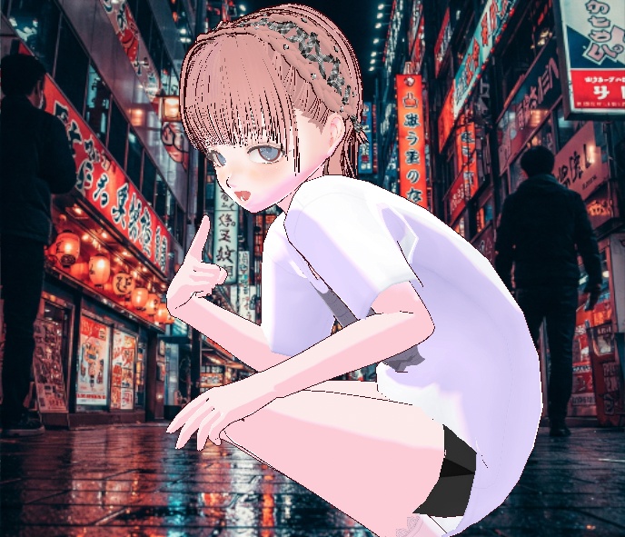 【Vroid全身】「地雷ヘアメイク」で視線を独占!リボン編み込んでるあれ!公開記念値下げ中