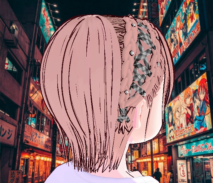 【Vroid全身】「地雷ヘアメイク」で視線を独占!リボン編み込んでるあれ!公開記念値下げ中