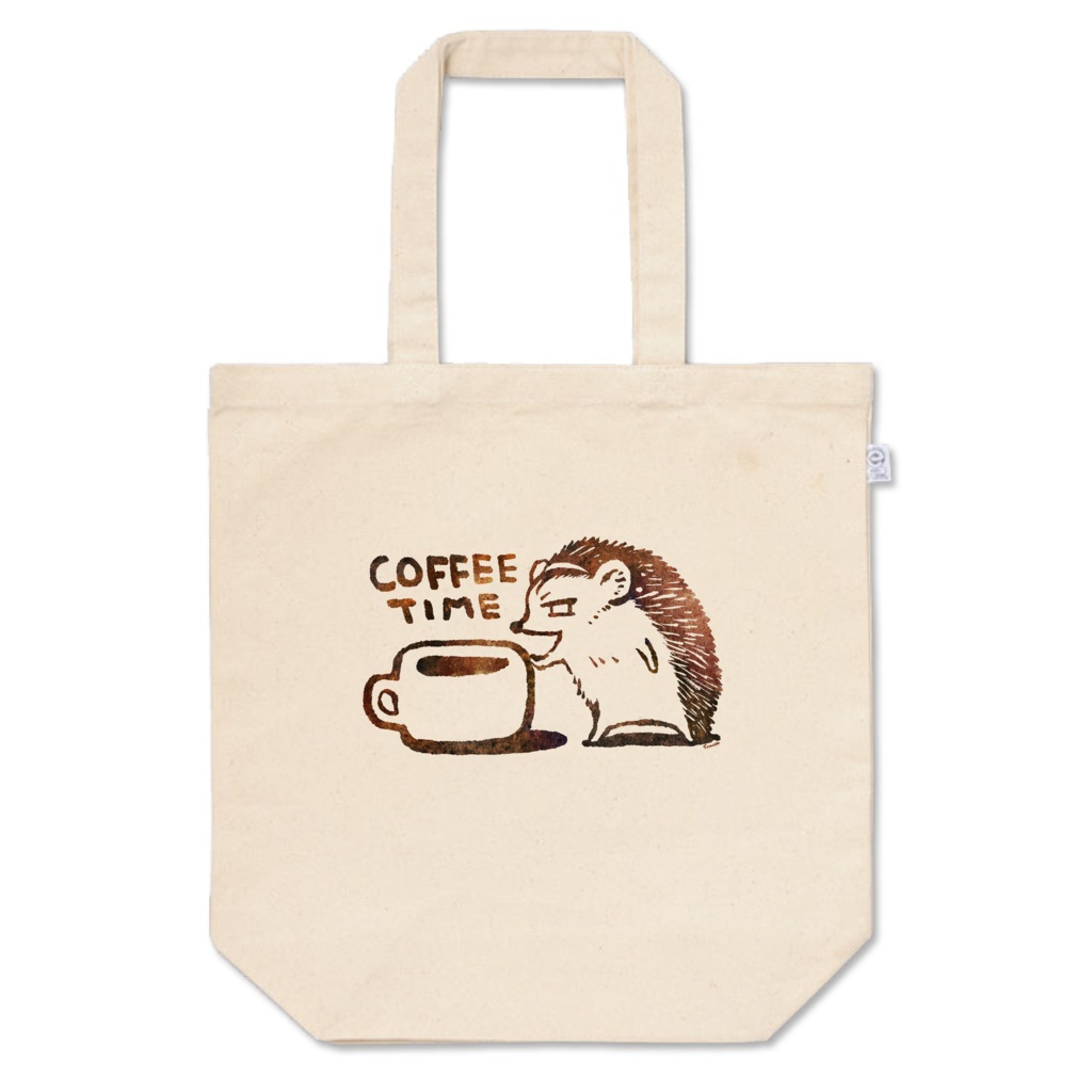 Mサイズ-ハリネズミ堂さんと珈琲タイム-トートバッグ：ノーマル
