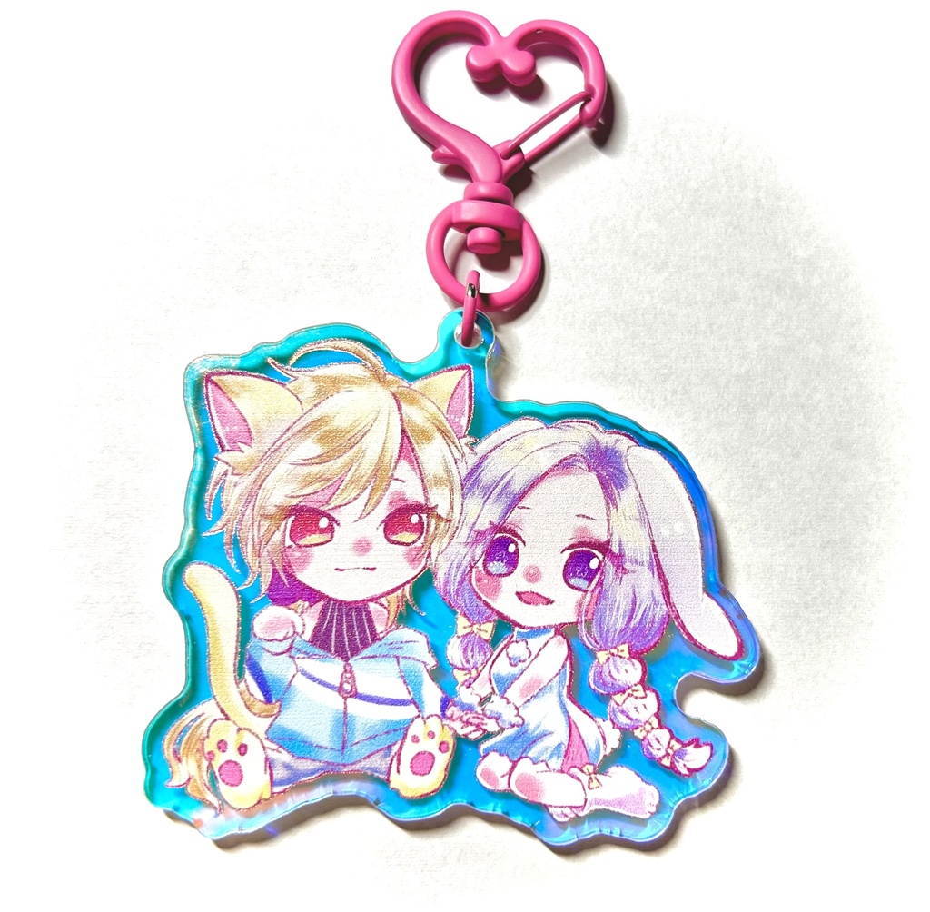 【アレグラスとレティア】ねこうさぎアクリルキーホルダー