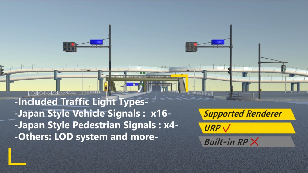 【Unity対応】 日本風ローポリ道路素材 『UnityRoadMaster』(フルセット)
