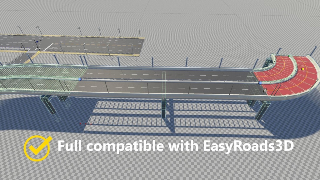 【Unity対応】 日本風ローポリ道路素材 『UnityRoadMaster』(Highwayセット)