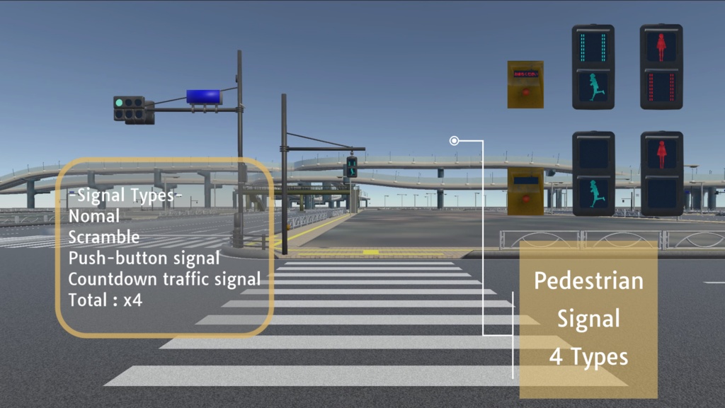 【Unity対応】日本風ローポリ信号機素材『TrafficLight Add-on』