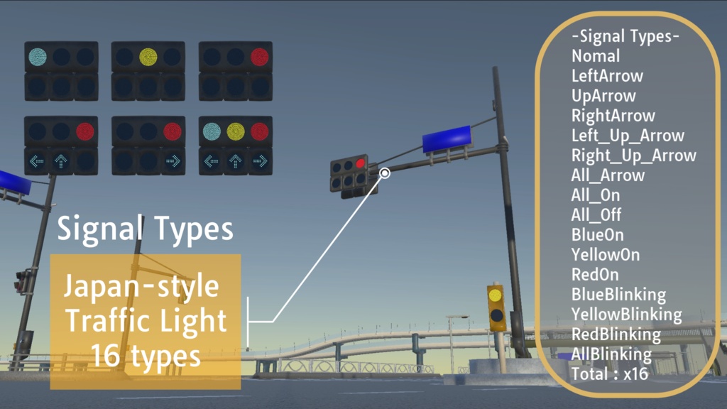 【Unity対応】日本風ローポリ信号機素材『TrafficLight Add-on』