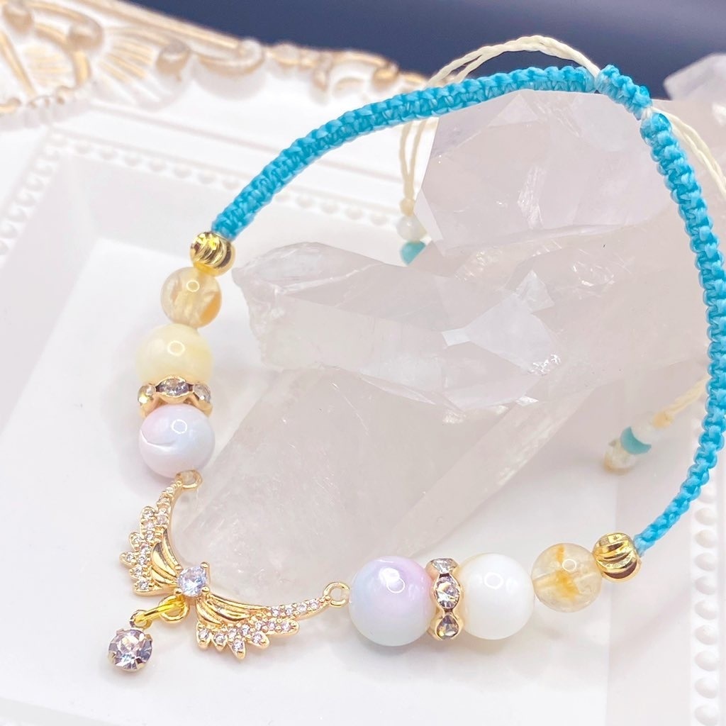 【即納品】天使の羽ブレスレット/空色【Chimama】