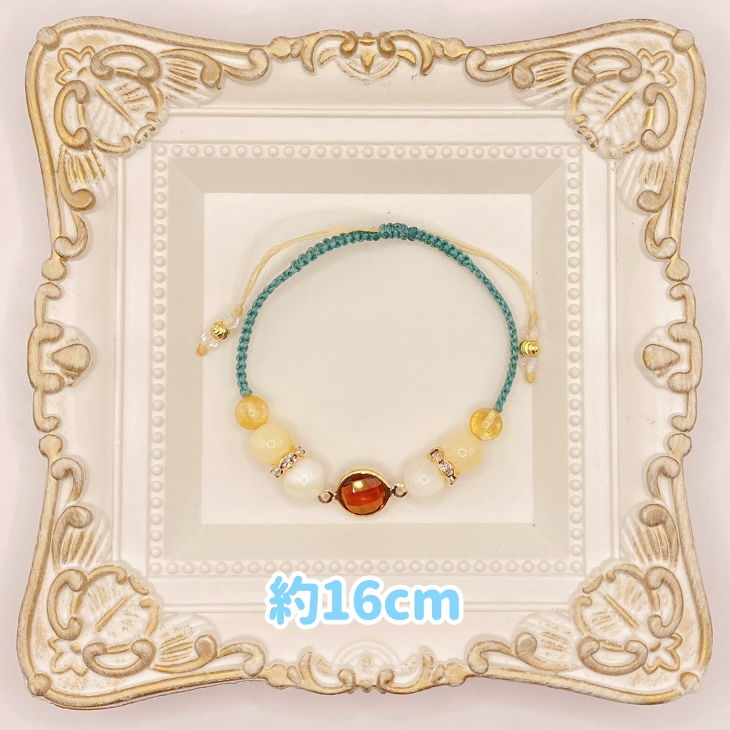 【即納品】ブラウンガラスチャームブレスレット/青磁色【Chimama】