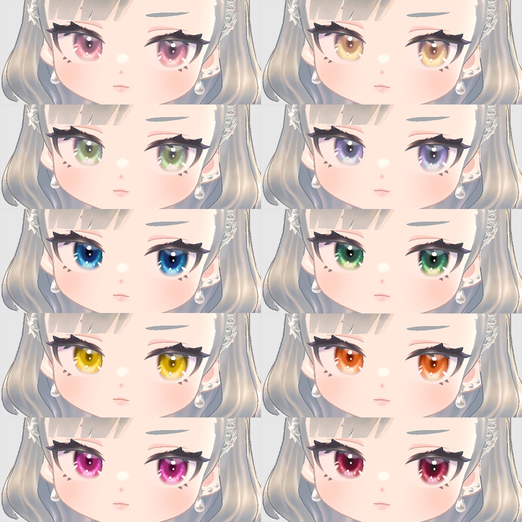 【アズキ対応】FaceMakeup & Gemmy Eye Texture