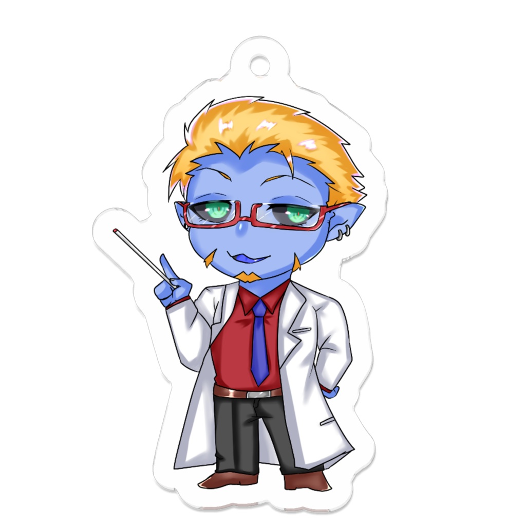 鬼いさんのミニキャラキーホルダー(白衣)