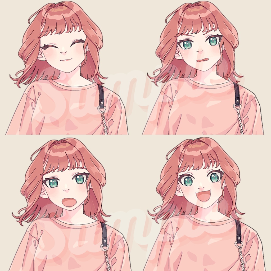 【立ち絵素材】ふんわり女性/表情20種