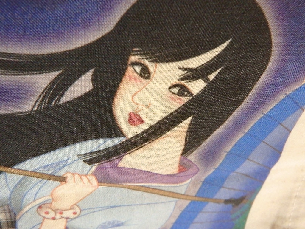 美人画エコバッグ「青風」
