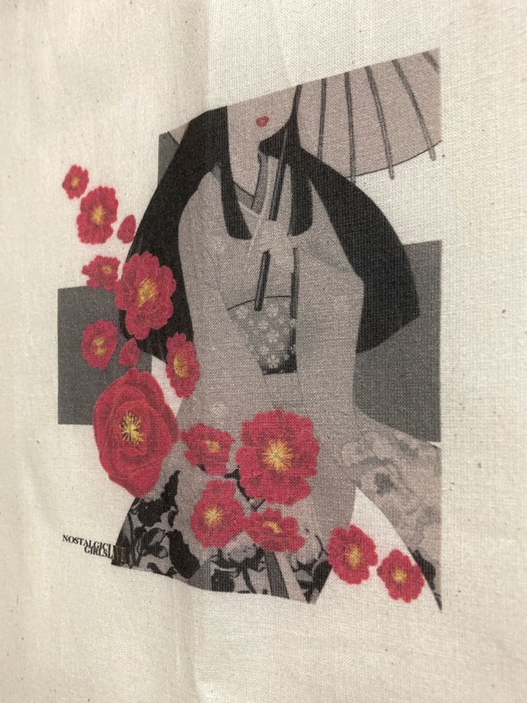 美人画エコバッグ「冬華」