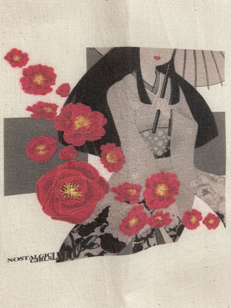 美人画エコバッグ「冬華」