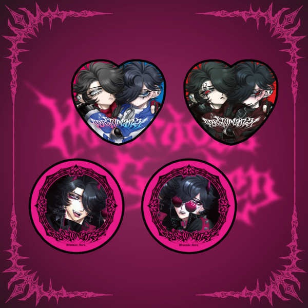 シール付き♡缶バッジ4個セット