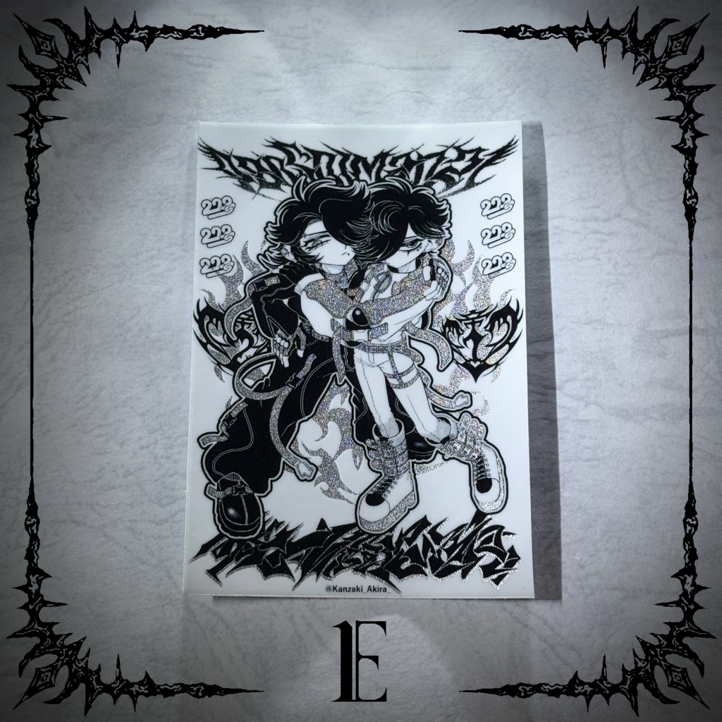 ギラッギラ♡銀ラメ入りステッカー