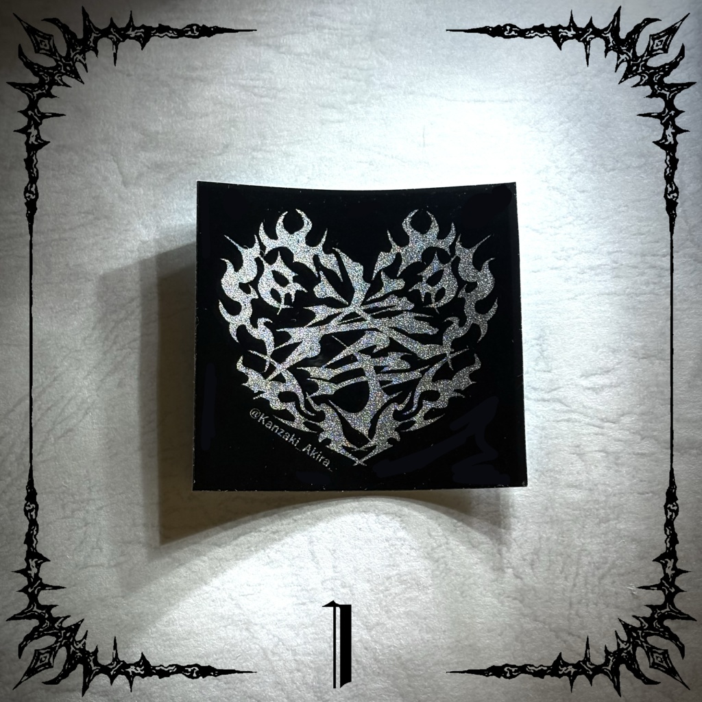 ギラッギラ♡銀ラメ入りステッカー