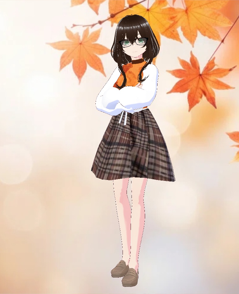 Cute plaid fall dress (VRoid)