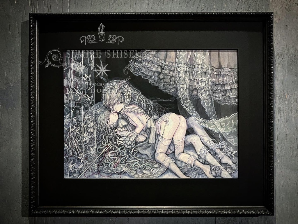 【原画(額装有)】ドール達の裁縫箱🪡