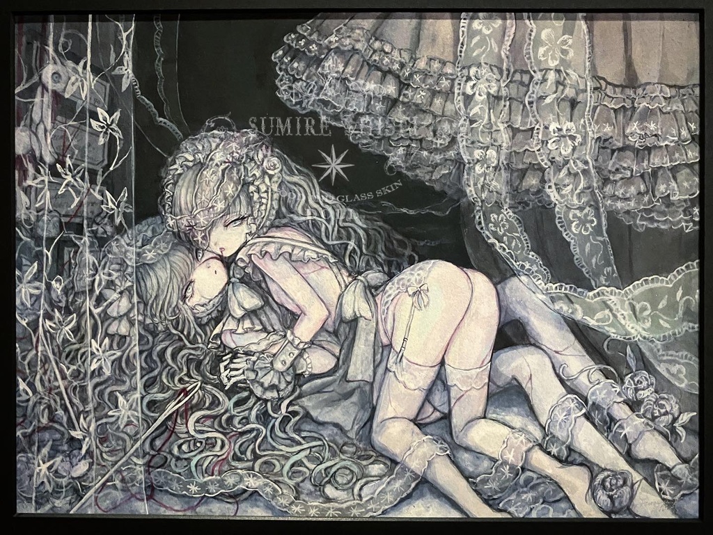 【原画(額装有)】ドール達の裁縫箱🪡