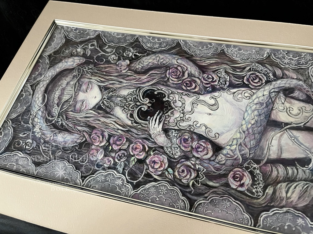 【原画作品】Blessing serpent-薄紅の匣-(A4マット付)※額装オプション有
