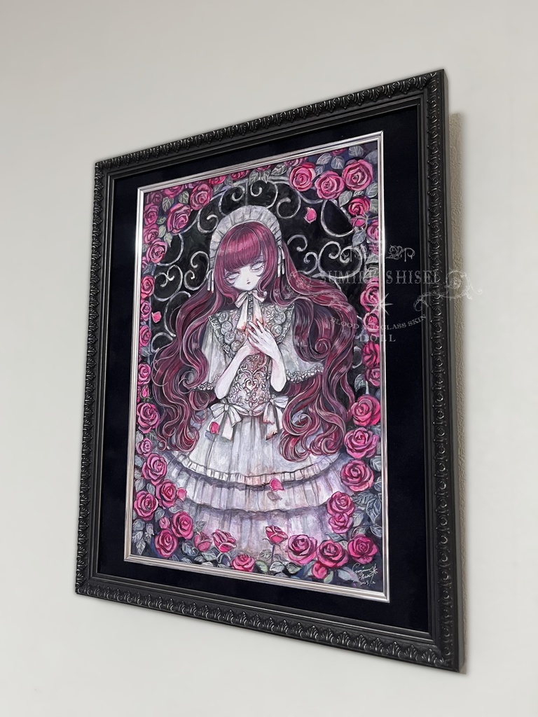 【原画作品】romantica🌹 (八ツ切サイズマット付き) ※額装オプション有