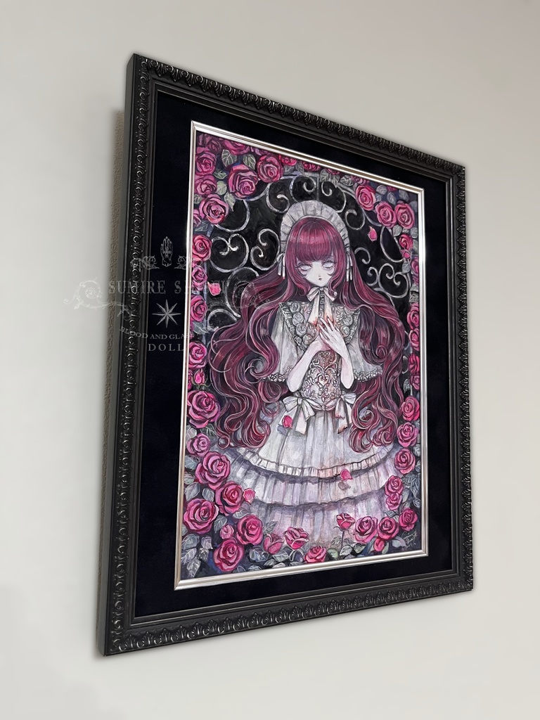 【原画作品】romantica🌹 (八ツ切サイズマット付き) ※額装オプション有