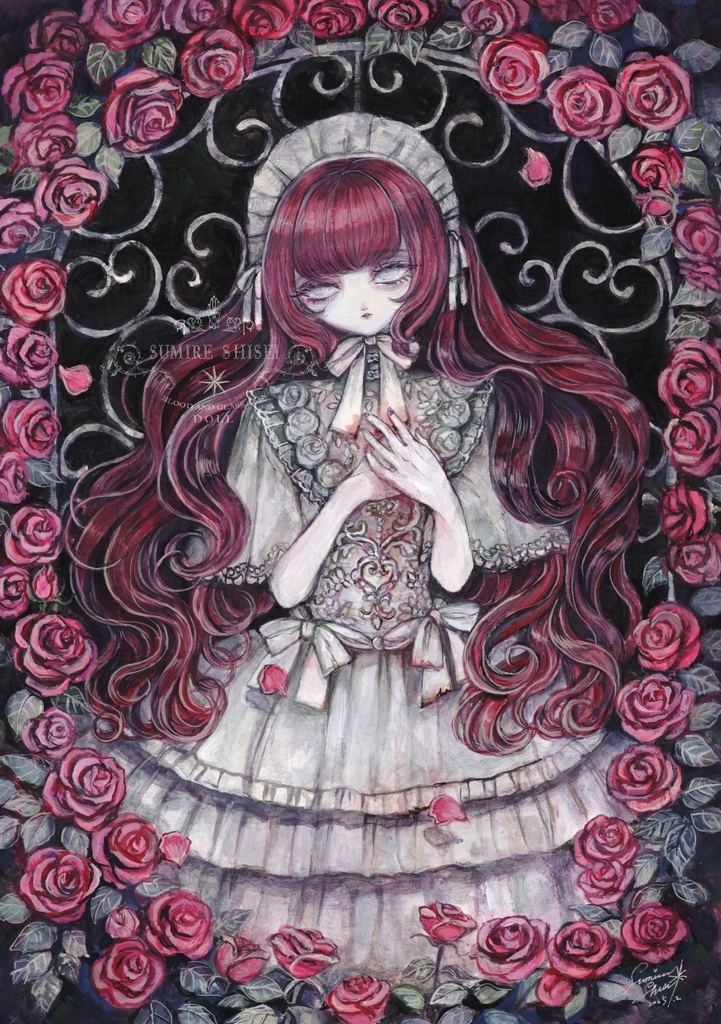 【原画作品】romantica🌹 (八ツ切サイズマット付き) ※額装オプション有