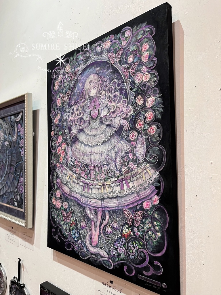 【絵画作品】薔薇色硝子の少女