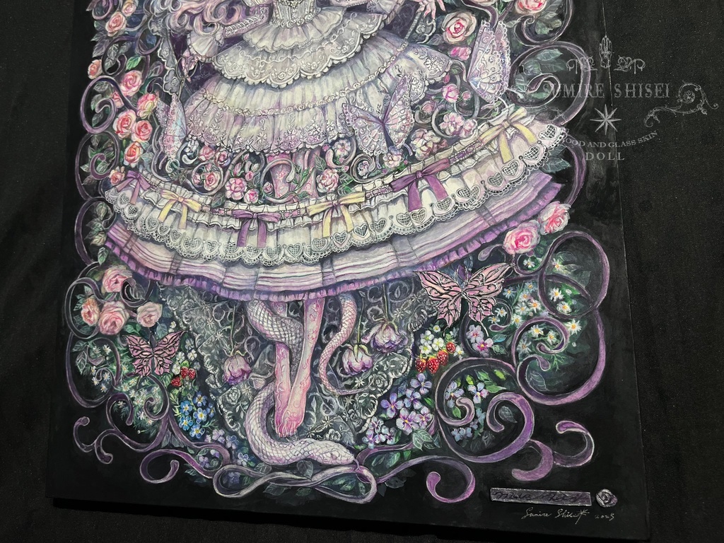 【絵画作品】薔薇色硝子の少女