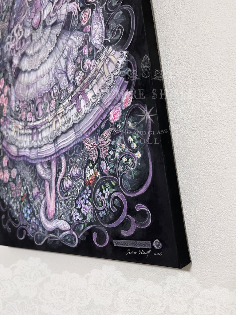 【絵画作品】薔薇色硝子の少女