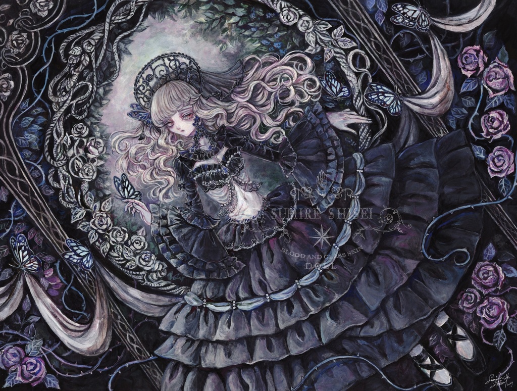 【額装原画作品】Gothic Garden