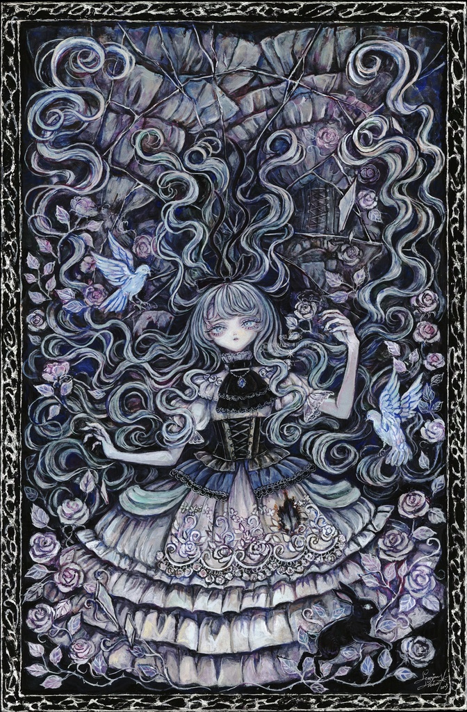 【絵画作品】鏡の森のステラ