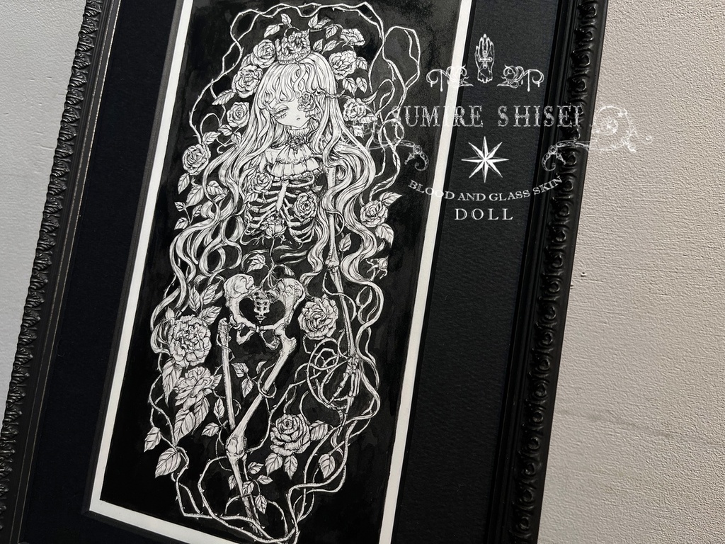 【額装ペン画作品】咲く骸🥀