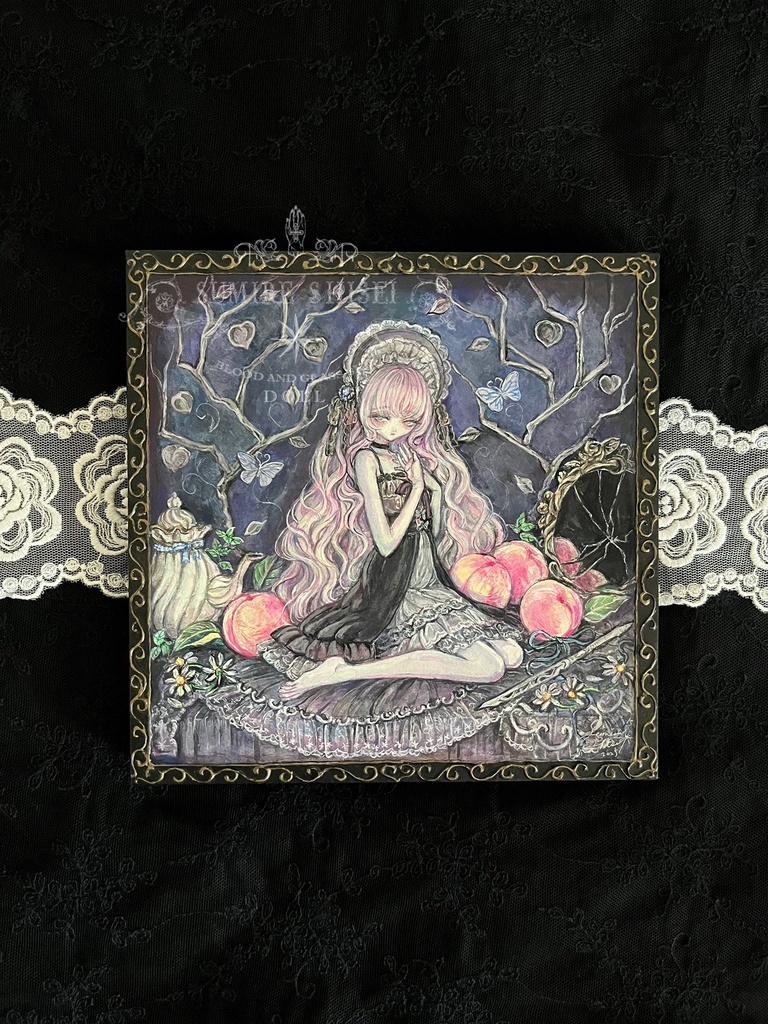 【絵画作品】Peaches and Dolls(桃とお人形)